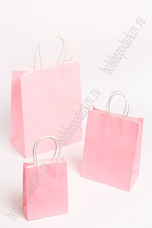 Пакет крафтовый 15*21*8 см (12 шт) SF-7175,  розовый