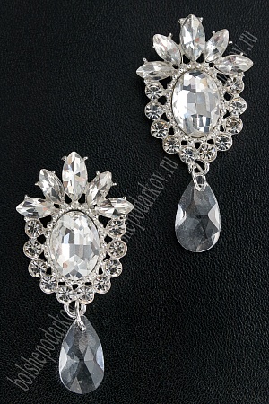 Серединка ювелирная с подвеской (2 шт) SF-5958, серебро/серебро №09