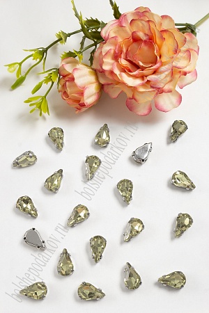 Стразы пришивные 13 мм &quot;Капелька&quot; (20 шт) SF-3709, светло-салатовый