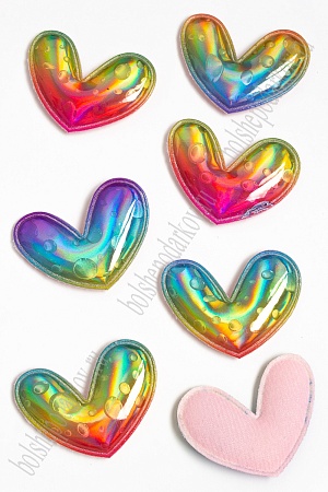 Патч голографик &quot;Сердце&quot; 4,5*5,5 см (10 шт) SF-2974, №1