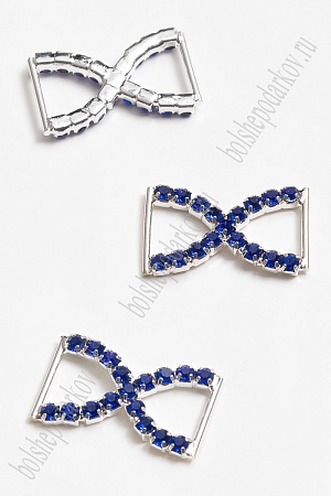 Пряжка декоративная со стразами 26*15 мм (5 шт) SF-2058, синий