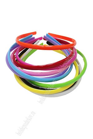 Ободки для волос 0,8 см пластиковые (20 шт) SF-452, ассорти