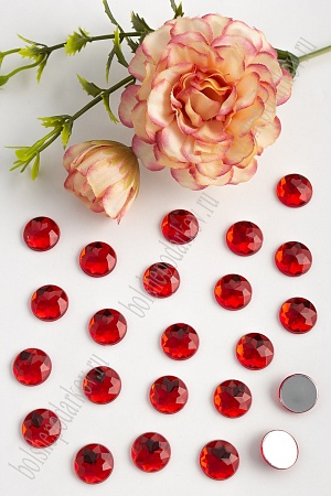 Стразы граненые 12 мм, круглые (1000 шт) SF-1592, красный №6