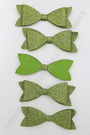 Патч с блестками 10*3 см &quot;Бантик&quot; (10 шт) SF-1873, салатовый
