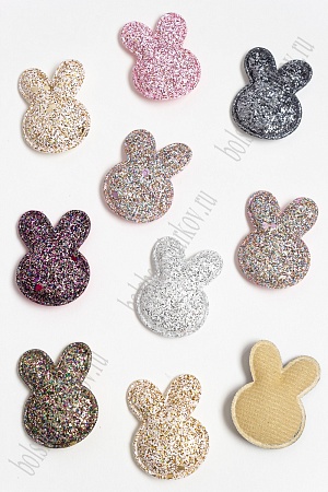 Патч 3D с блестками &quot;Зайка&quot; 4*3 см (50 шт) SF-3162, ассорти