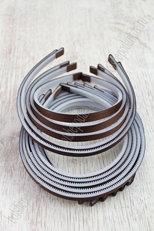 Ободки 1 см, пластик. с репсовой тканью (20 шт) SF-1466, шоколадный №1031