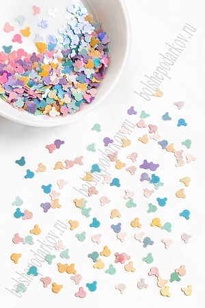 Пайетки &quot;Мультик&quot; 4 мм*100 гр (SF-6090) ассорти