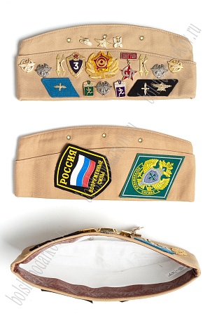 Пилотка со значками (размер 58), песочный