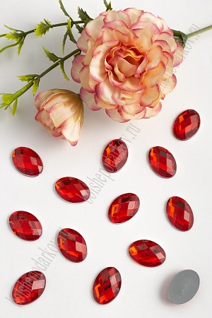 Стразы граненые 13*18 мм, овал (50 шт) SF-1611, красный