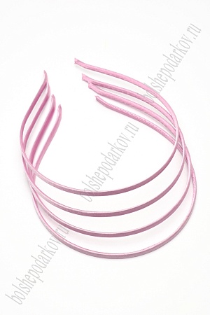 Ободки атласные 0,5 см, металл (20 шт) SF-1464, розовый №005