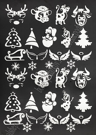 Набор наклеек из термотрансферной пленки &quot;Ассорти&quot; №1, серебро