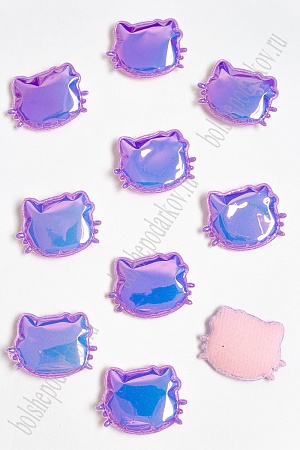 Патч глянец &quot;Котёнок&quot; 3*3,5 см (10 шт) SF-2972, сиреневый хамелеон