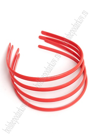 Ободки для волос 0,8 см пластиковые (20 шт) SF-452, красный