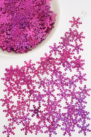 Пайетки &quot;Снежинки&quot; 2,5 см*500 гр (SF-1135) фукси №50108