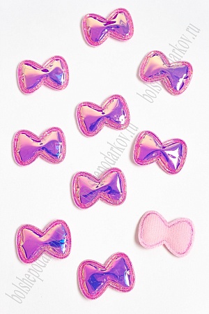 Патч глянец &quot;Бантик&quot; 3,5*2,5 см (10 шт) SF-2972, розовый хамелеон