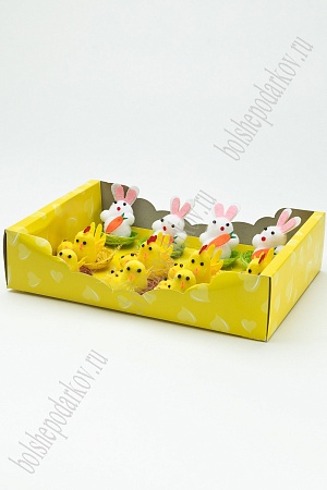 Пасхальный декор &quot;Цыплята и зайчики в гнезде&quot; 5 см (12 шт) SF-5033, №4