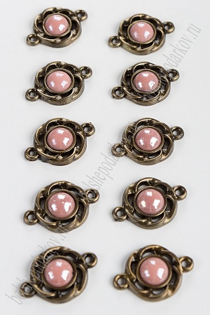 Подвеска пластик 28*20 мм &quot;Цветок&quot; (10 шт) SF-2490, розовый А2