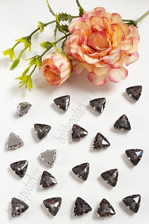 Стразы пришивные 12 мм &quot;Треугольник&quot; (10 шт) SF-3766, графитовый №2