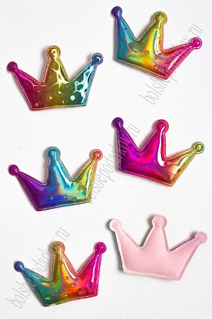 Патч голографик &quot;Корона&quot; 4,5*6,8 см (10 шт) SF-2974, №1