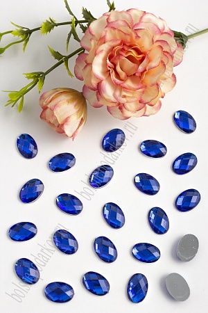 Стразы граненые 10*14 мм, овал (100 шт) SF-1608, синий