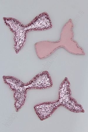 Патч 3D, россыпь пайеток &quot;Хвост русалки&quot; 7*5,5 см (10 шт) SF-1891, розовый
