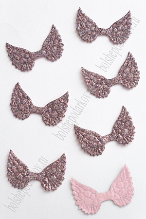 Патч с блестками 4,5*3 см &quot;Крылья&quot; (20 шт) SF-1899, разноцветный №1