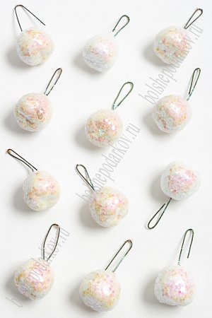 Муляж декоративный &quot;Яблочко с блестками&quot; (20 шт) SF-3157, белый хамелеон