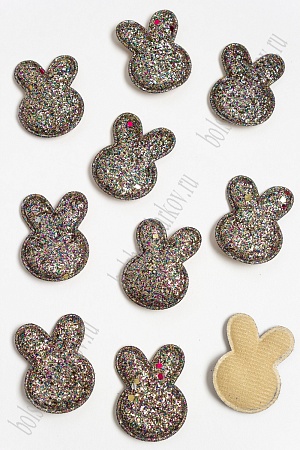 Патч 3D с блестками &quot;Зайка&quot; 4*3 см (20 шт) SF-3162, разноцветный №2