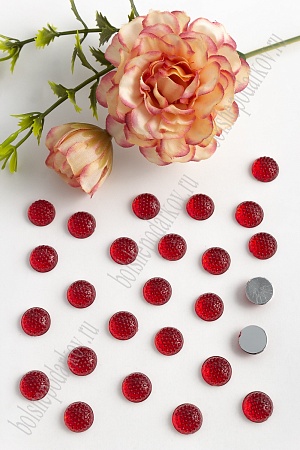 Стразы круглые 10 мм (200 шт) SF-1604, красный