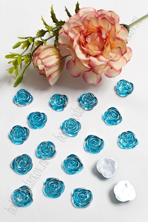 Стразы 13 мм &quot;Розочка&quot; (100 шт) SF-1616, голубой №11