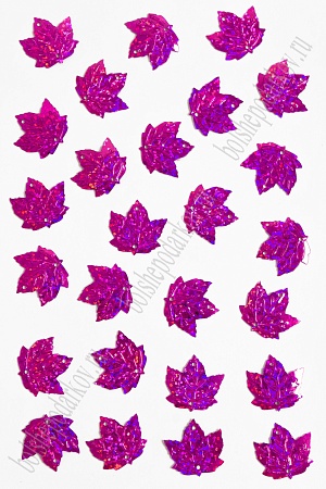 Пайетки &quot;Лист кленовый&quot; 23*23 мм*50 гр (SF-3062), фукси