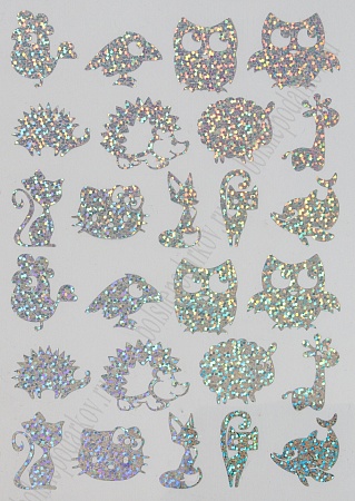 Набор наклеек из термотрансферной пленки &quot;Ассорти&quot; №8, голографик