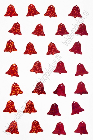 Пайетки &quot;Колокольчик&quot; 19*18 мм*50 гр (SF-3063), красный