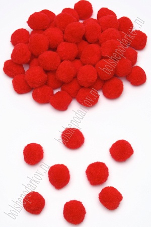 Помпоны 25 мм (100 шт) SF-1166, красный