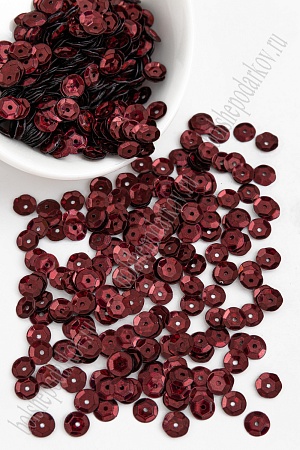 Пайетки круглые 6,5 мм*500 гр. (SF-1146) бордовый №А92