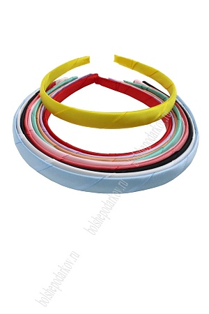 Ободки 1,5 см, пластик. с атласной лентой (20 шт) SF-457, ассорти