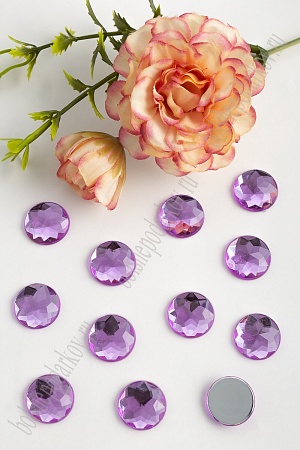 Стразы граненые 16 мм, круглые (500 шт) SF-1594, сиреневый №21