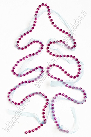 Новогодние бусы &quot;С лентой&quot; 1,8 м (SF-3521) фукси