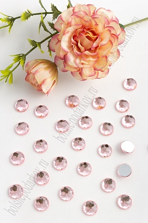 Стразы граненые 10 мм, круглые (1000 шт) SF-1591, розовый №3