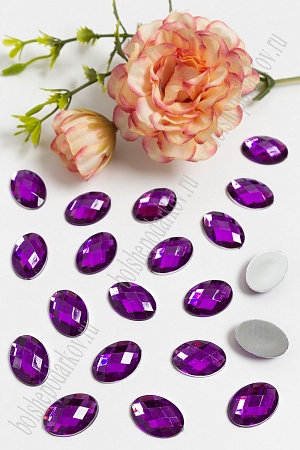 Стразы граненые 13*18 мм, овал (50 шт) SF-1611, темно-фиолетовый