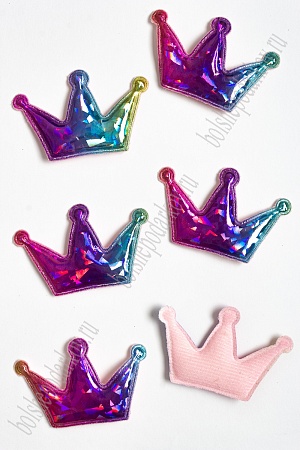 Патч голографик &quot;Корона&quot; 4,5*6,8 см (10 шт) SF-2974, №8