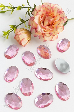 Стразы граненые 18*25 мм, овал (50 шт) SF-1612, светло-розовый