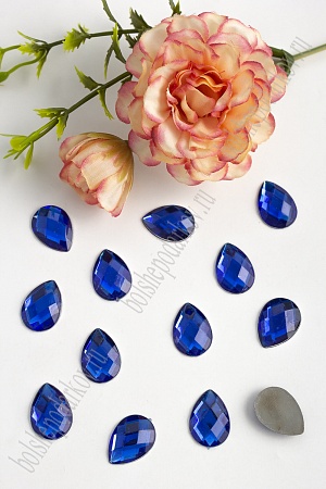 Стразы граненые 13*18 мм, капля (50 шт) SF-383/1609, синий