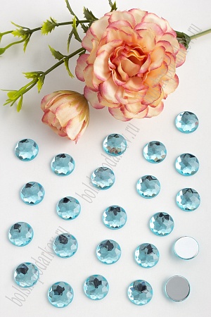 Стразы граненые 12 мм, круглые (1000 шт) SF-1592, голубой №8