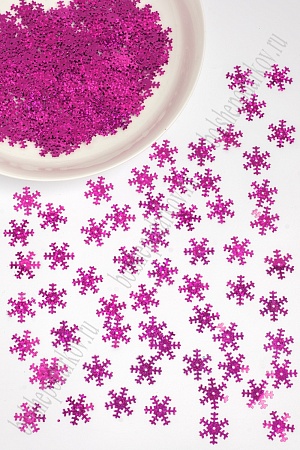 Пайетки &quot;Снежинки&quot; 1,8 см*500 гр. (SF-1134) фукси №50108