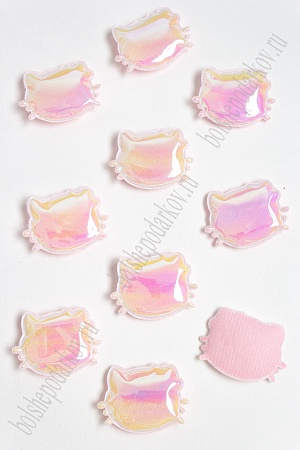 Патч глянец &quot;Котёнок&quot; 3*3,5 см (10 шт) SF-2972, светло-розовый хамелеон