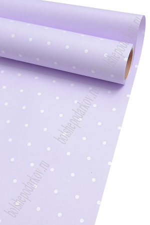 Пленка для цветов в рулоне &quot;Горошек&quot; 58 см*10 м (SF-7064) сиреневый №031