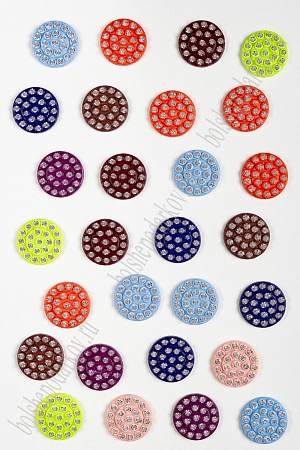 Серединки 18 мм круглые со стразами, SF-069 (30 шт) ассорти