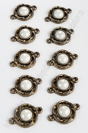 Подвеска пластик 28*20 мм &quot;Цветок&quot; (10 шт) SF-2490, белый А3