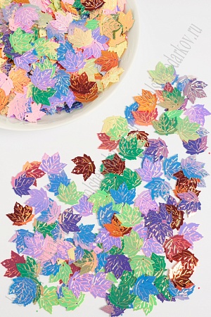Пайетки перламутровые &quot;Листочки&quot; 50 гр (SF-1143) ассорти